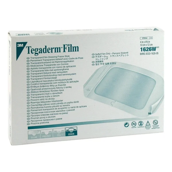3M Tegaderm Transparent Film Dressing, 10cm x 12cm, 1626W, 50's/box