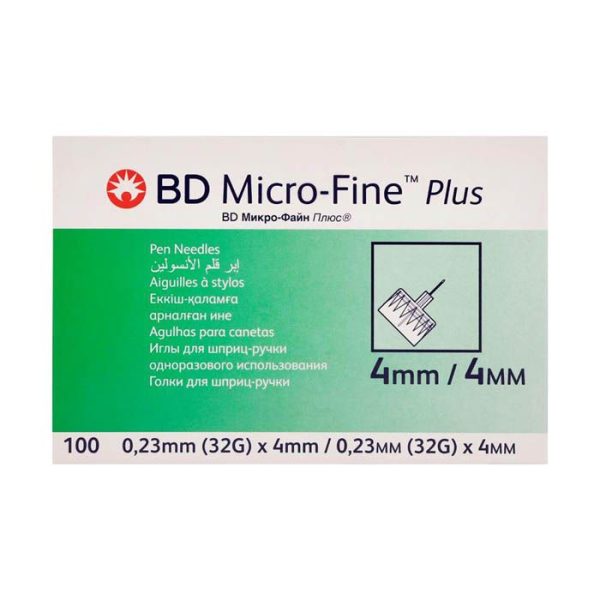 Bd Micro-fine Plus Pen Needles 0.23mm(32g) X 4mm 100's/box