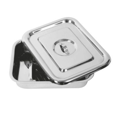 Stainless Steel Instrument Tray With Cover, Large
