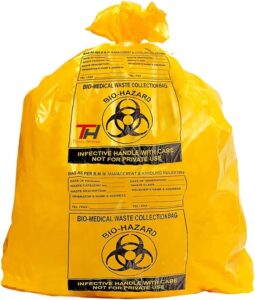 Biohazard Medical Waste Garbage Bag, Yellow (90cm x 110cm)
