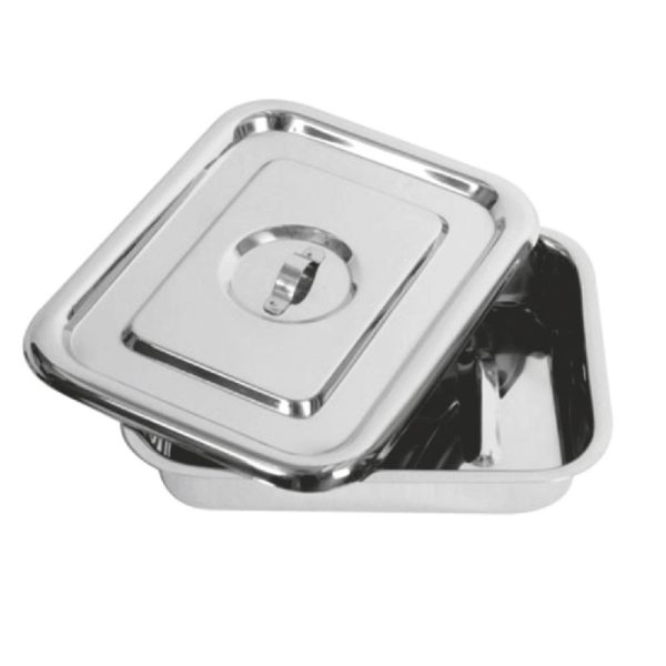 Stainless Steel Instrument Tray With Cover, Small