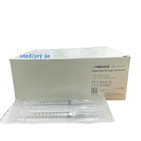Meddis 1cc Luer Lock Syringe With Needle