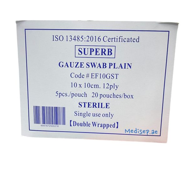 Superb Sterile Gauze Swab 10cmx10cm 12Ply