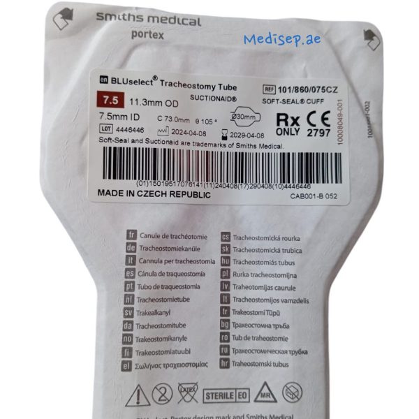Portex Blue Line Ultra 7.5mm Tracheostomy Tube Kit 100/860/075