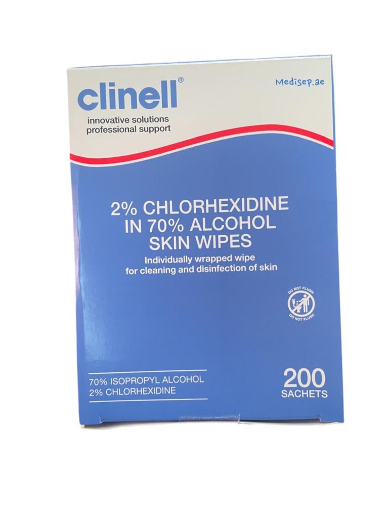 CLINELL ALCOHOLIC 2% CHLORHEXIDINE SKIN WIPES - BOX OF 200'S