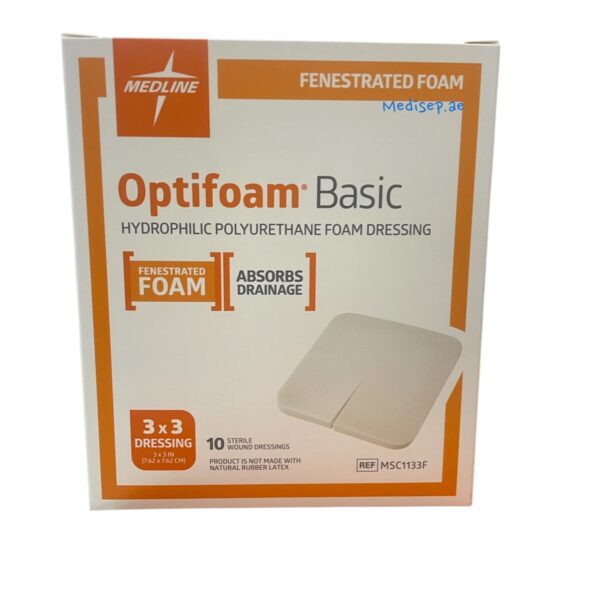 OPTIFOAM BASIC SIZE 3x3 HYDROPHILIC POLYURETHANE FOAM DRESSING