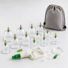 Hijama cupping therapy kit with vacuum pump, reusable cups, and carrying pouch available at Medical Equipment Dubai