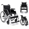 Durable foldable manual wheelchair with lightweight frame, comfortable seating, and smooth mobility for hospitals, clinics, rehabilitation centers, and home care available at Medical Equipment Dubai.