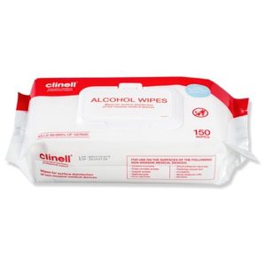 CLINELL ALCOHOL WIPES PACK OF 150'S 6PKT