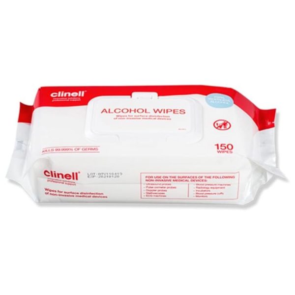 CLINELL ALCOHOL WIPES PACK OF 150'S 6PKT